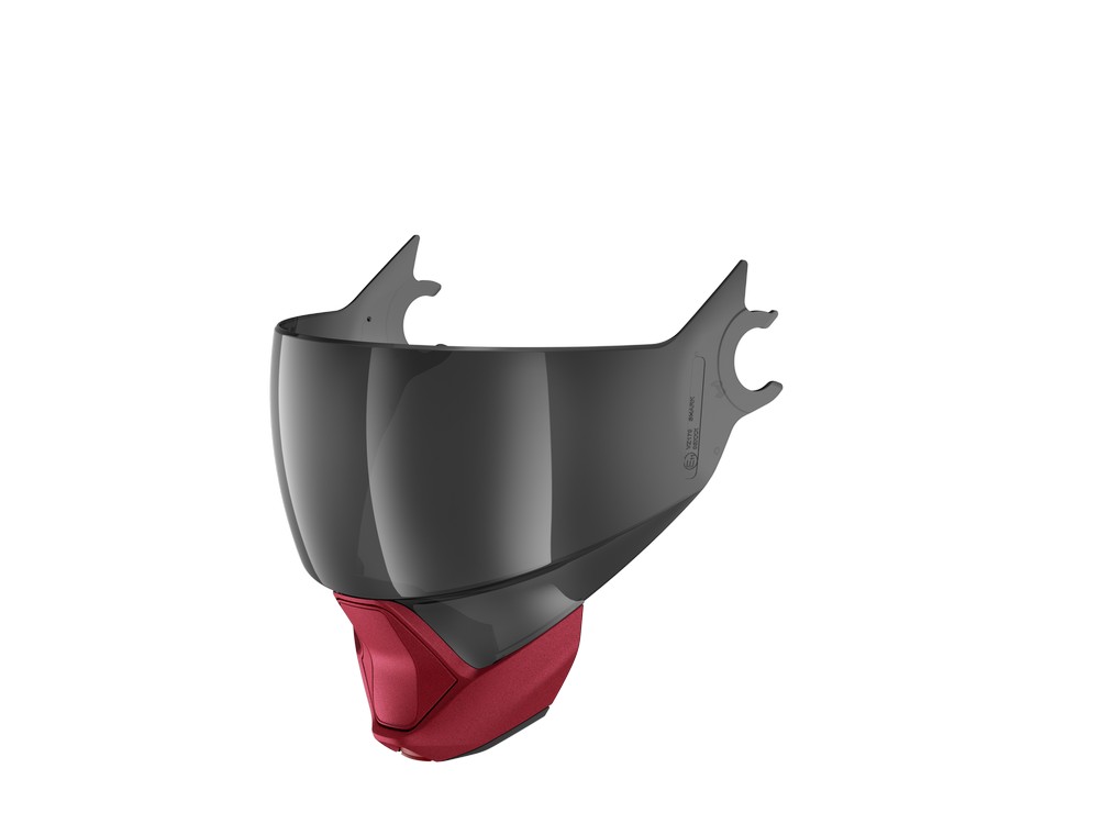 Visiera Shark Evojet Fumé - Mentoniera Rossa Opaca