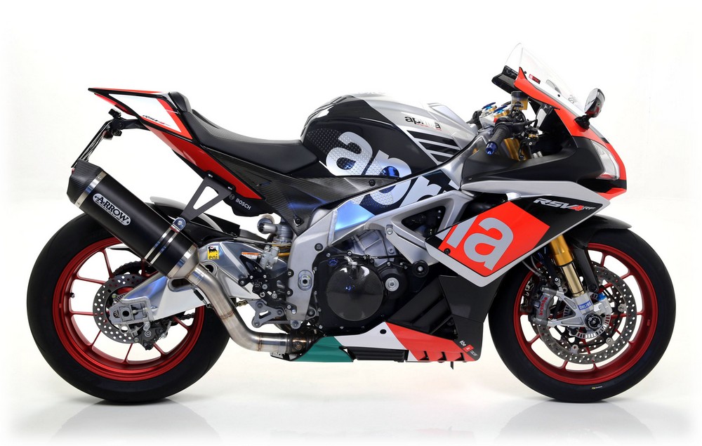 Terminale di scarico in Alluminio Arrow 71744AKN - Aprilia (vari modelli) - Nero