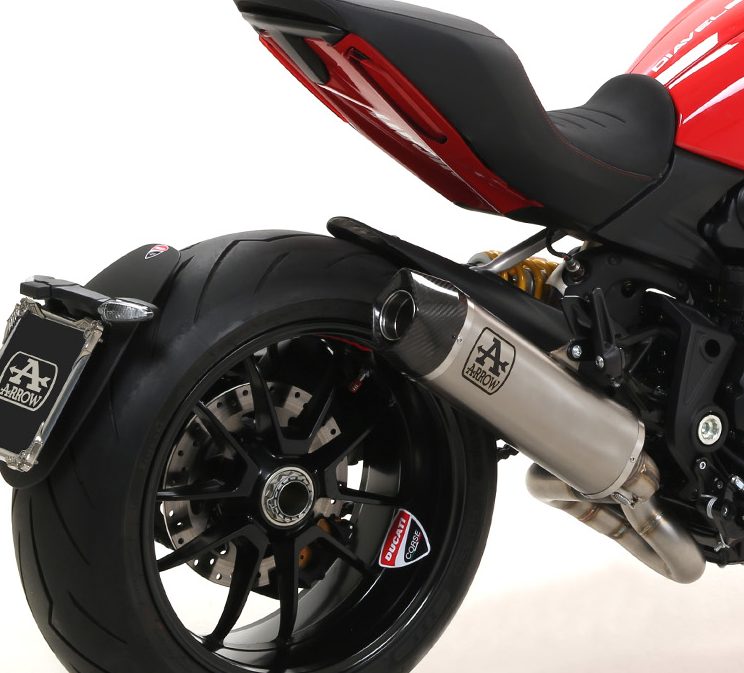 Terminale di scarico Indy Race in Alluminio Arrow 71924AK - Ducati Diavel 1260 S